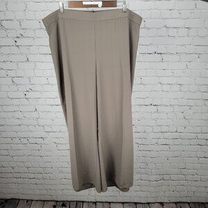 NWT Catherines Black Label Taupe Elastic Waist Wide Leg Pants Size 2X (44x28)